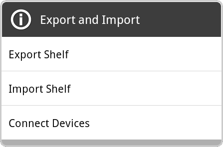 export import menu
