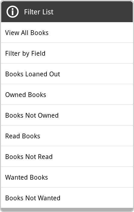 filtered choice dialog