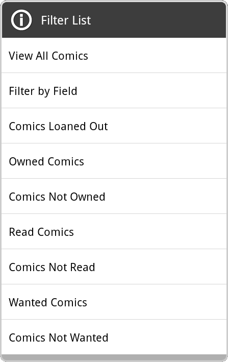 filtered choice dialog