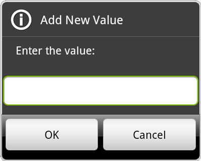 add value dialog