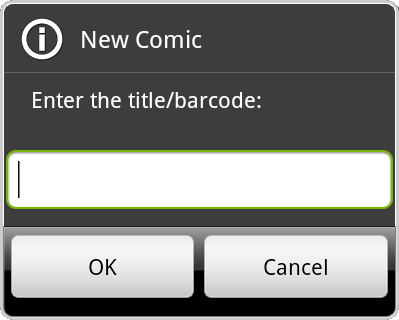 add new Comic dialog