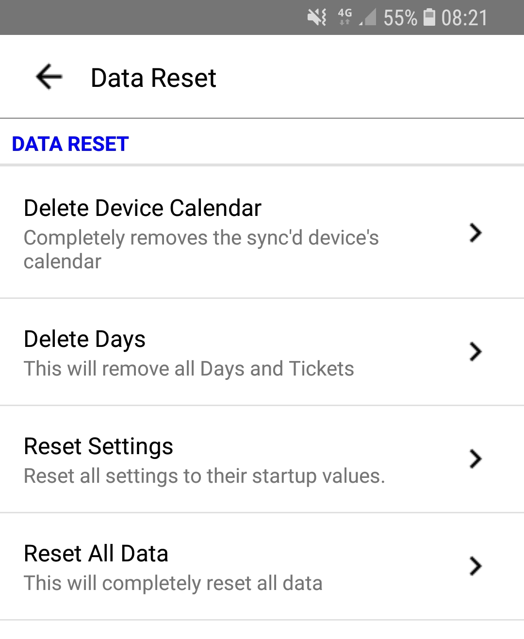 data reset